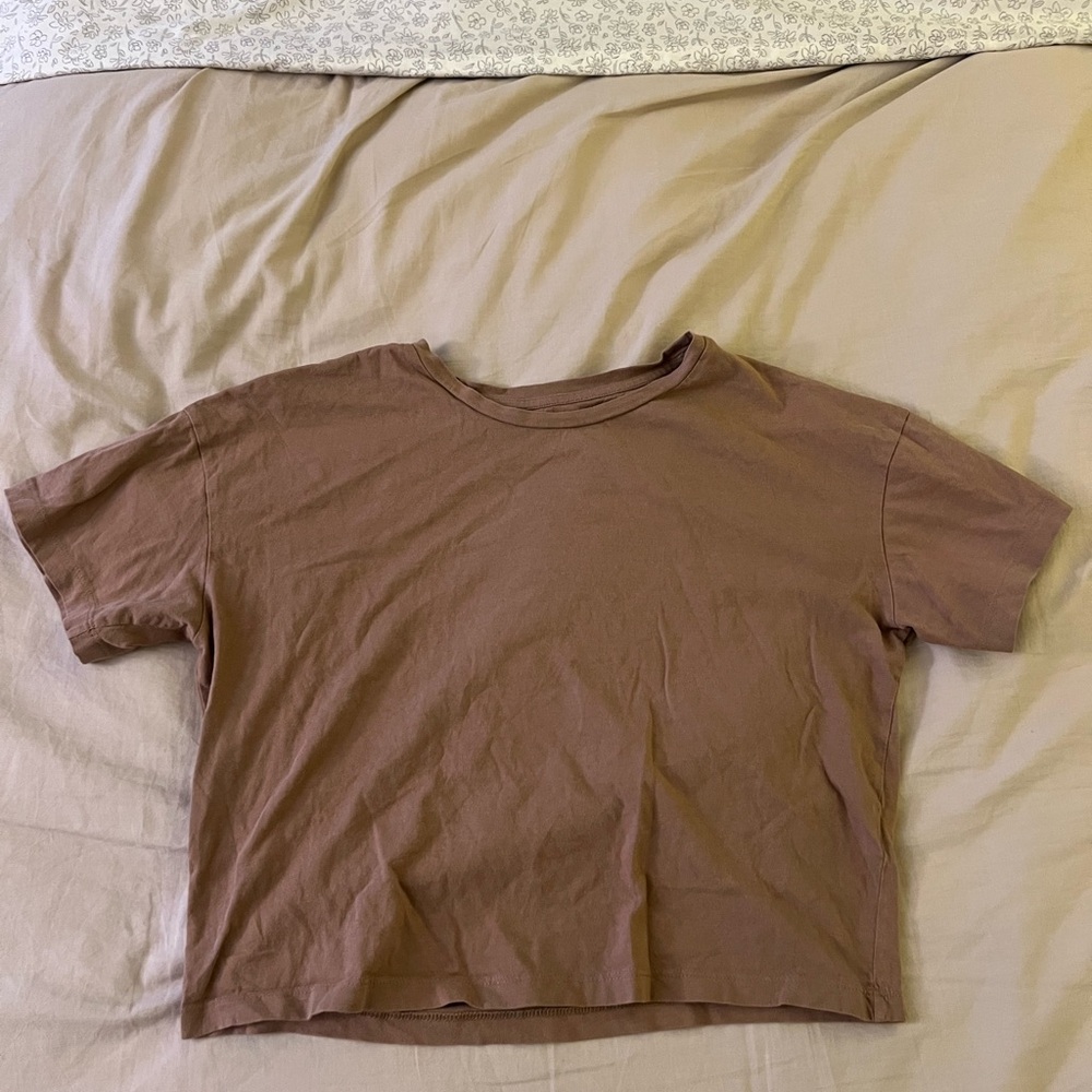 Brown Cropped T-Shirt
